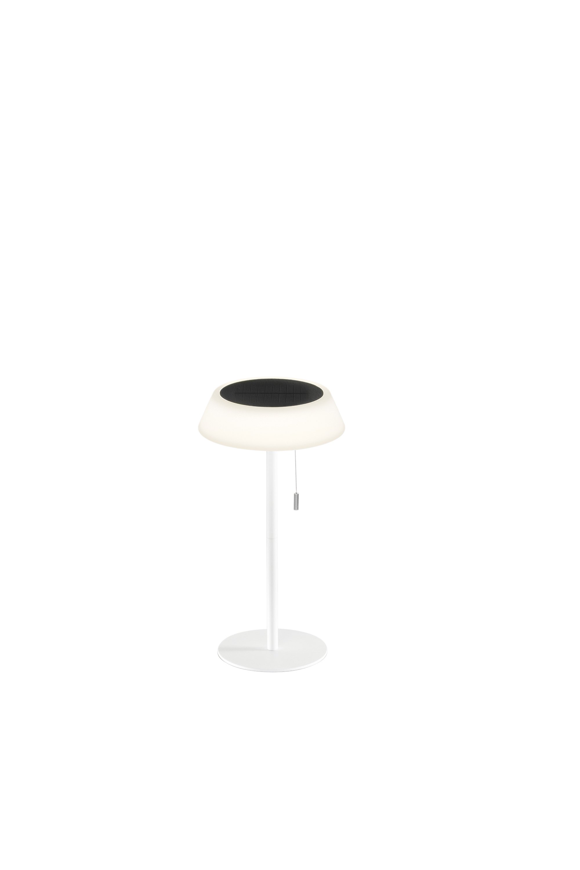 FAN LED-JIN-L-BCO Solární stolní lampa Jin (bílá), dobíjecí LED 1,2 W, stmívatelná 3000K, IP54, Ø 17 x 32 cm - FANEUROPE