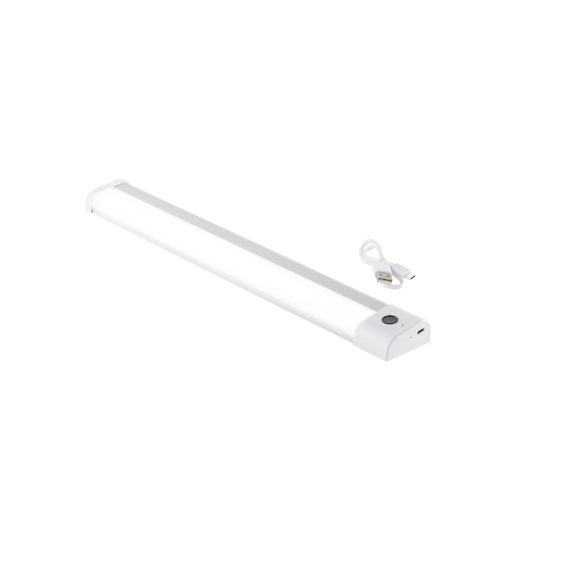 FAN LEDBAT-BLAM-IR38 Nabíjecí podlinkové LED svítidlo BLAM, bílá/stříbrná hliník, LED 1,7 W, 150 lm, 3000 K, s IR senzorem, dobíjecí - FANEUROPE