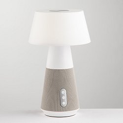 Obrázek pro produkt Nabíjecí svítidlo LAMPADA dobíjecí LED DECIBEL šedá, 4,5 W 300 lm CCT stmívatelné s reproduktorem Bluetooth 17x 28 cm - FANEUROPE