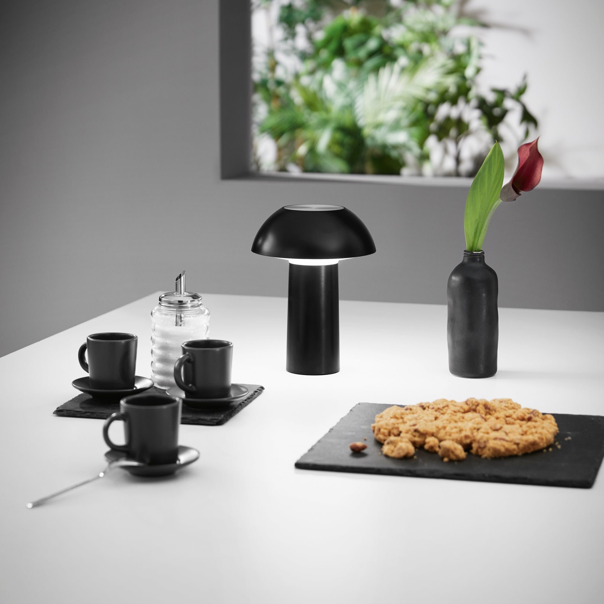 FAN LEDT-MYKES-BLACK Nabíjecí svítidlo LAMPADA dobíjecí LED MYKES černá polykarbonát 4,5 W 300 lm CCT stmívatelné 21x16x16 cm - FANEUROPE (obrázek 5)