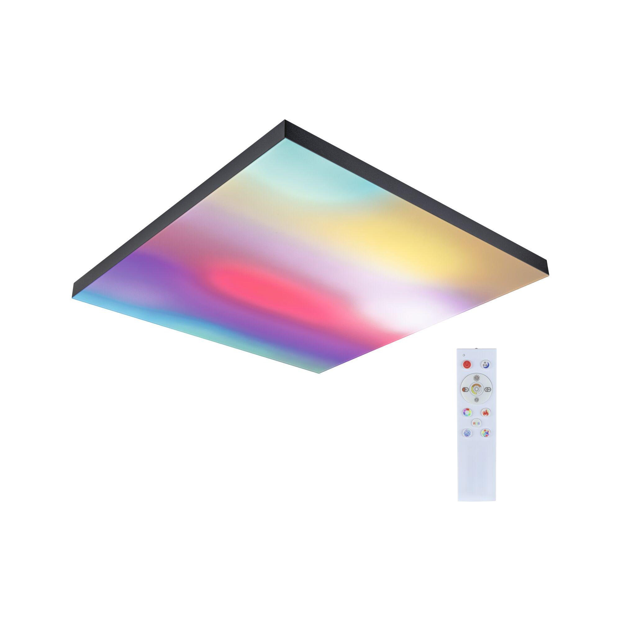 P 79913 LED Panel Loria Rainbow dynamicRGBW hranaté 595x595mm 31W RGB+ černá stmívatelné - PAULMANN