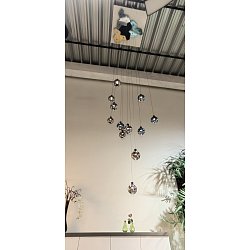 Obrázek pro produkt Závěsné svítidlo MICRO| černá rozeta HAT + mix 3 skel (zlatá, modrá, stříbrná) - YOURDESIGN
