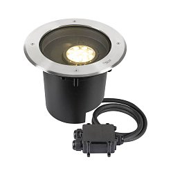 Obrázek pro produkt DASAR® XL svítidlo do země, asymetrické, 3000K, 70°/40°, IP65/IP67, kulaté, nerezová ocel / černá - BIG WHITE (SLV)