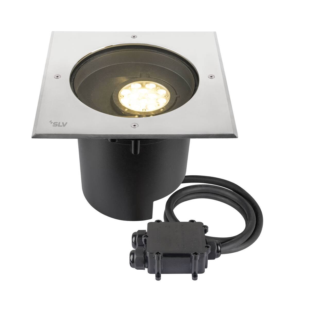 LA 1009171 DASAR® XL svítidlo do země, asymetrické, 3000K, 70°/40°, IP65/IP67, čtvercové, nerezová ocel / černá - BIG WHITE (SLV)