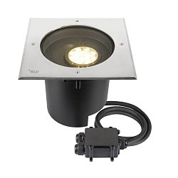 Obrázek pro produkt DASAR® XL svítidlo do země, asymetrické, 3000K, 70°/40°, IP65/IP67, čtvercové, nerezová ocel / černá - BIG WHITE (SLV)