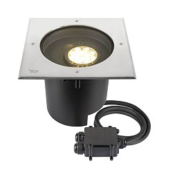 Obrázek pro produkt DASAR® XL svítidlo do země, asymetrické, 3000K, 70°/40°, IP65/IP67, čtvercové, nerezová ocel / černá - BIG WHITE (SLV)