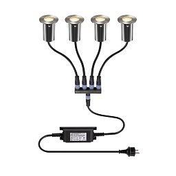 Obrázek pro produkt TRAIL-LITE® 60 sada 4 svítidel do země, 3000 K, IP67, kulatá, nerezová ocel / hliník - BIG WHITE (SLV)