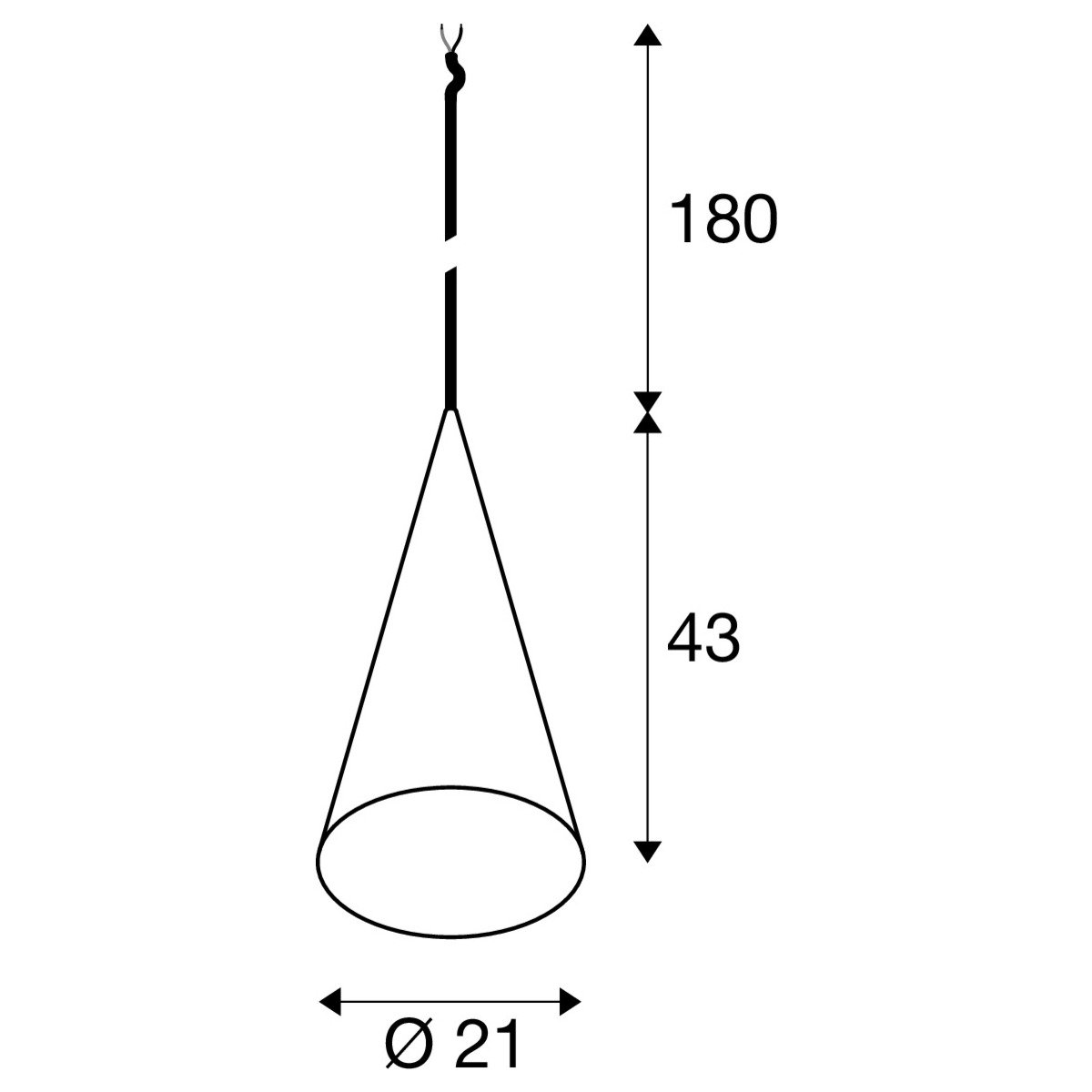 LA 1009135 MAGICO 20 závěsné svítidlo, E27, délka závěsu 180 cm, 1 x max. 10 W, hliník - BIG WHITE (SLV) (obrázek 4)