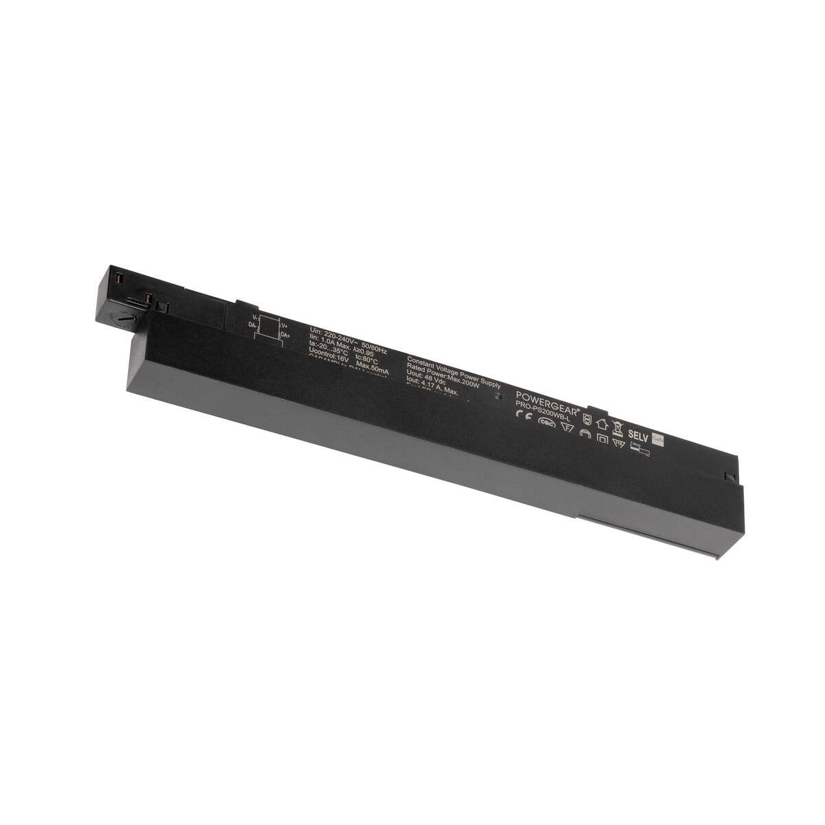 LA 1008382 48V SYSTÉM Intrack LED driver, 48 VDC, 200 W, On/Off, DALI bezdrátový integrovaný modul Casambi k DALI, svorka pro připojovací kabel 220-240 VAC, kabelová šachta, černý - BIG WHITE (SLV)