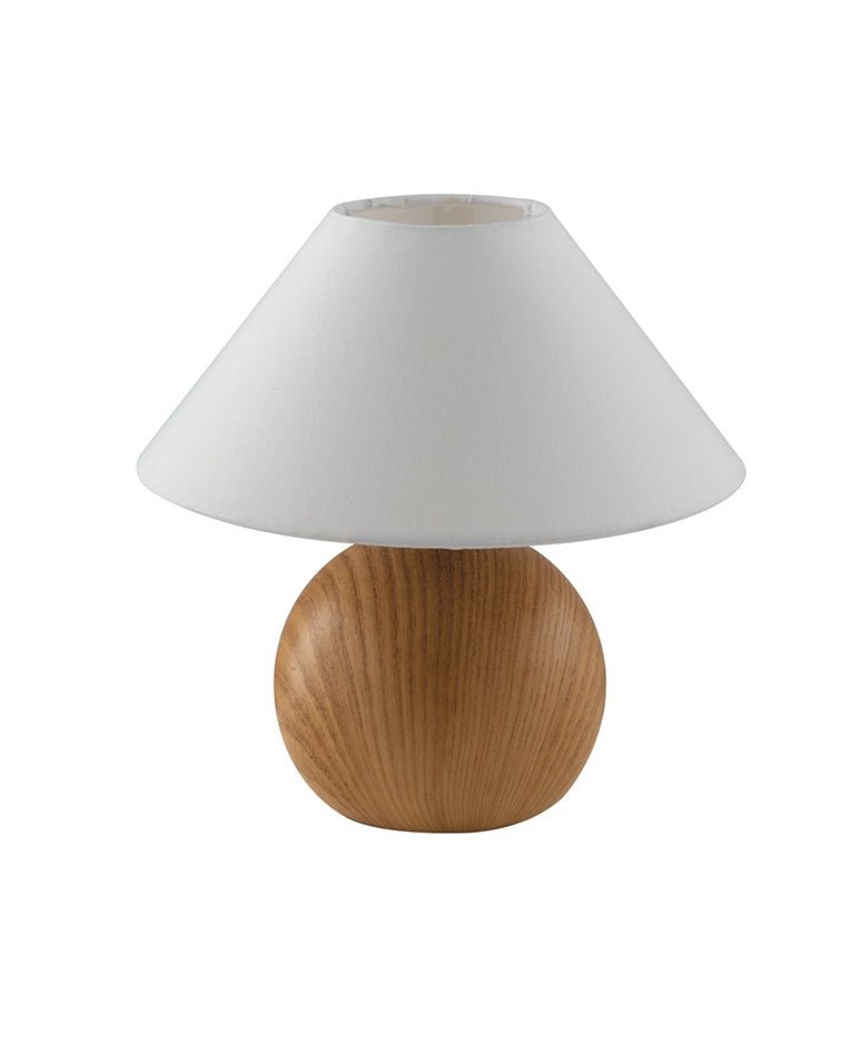 FAN I-174/01400 Stolní lampa Lumetto Pino, dřevo/bílá, 1 x E14, 23 x 23 cm - FANEUROPE
