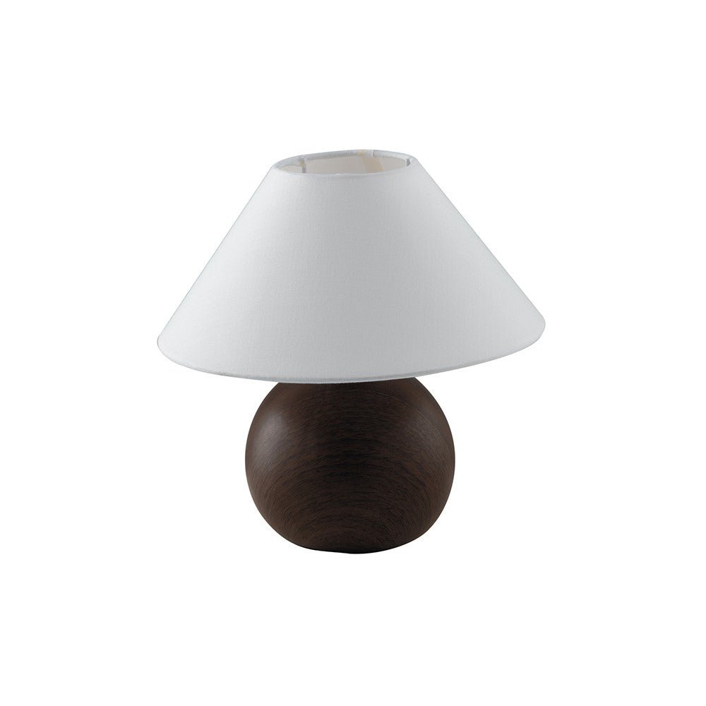 FAN I-174/01500 Stolní lampa Lumetto Rovere, dřevo/bílá, 1 x E14, 23 x 23 cm - FANEUROPE