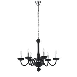 Obrázek pro produkt Závěsné svítidlo Alfiere, černé/chrom, 6 x E14, 74 x 178 cm - FANEUROPE
