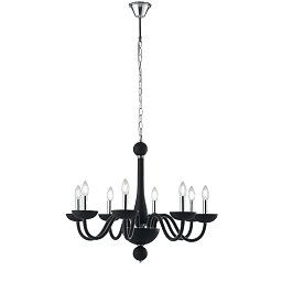 Obrázek pro produkt Závěsné svítidlo Alfiere, černé/chrom, 8 x E14, 74 x 178 cm - FANEUROPE