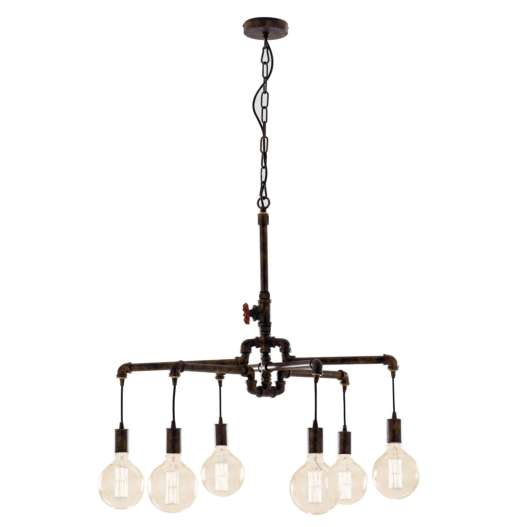 FAN I-AMARCORD-S6 Závěsné svítidlo Amarcord, rezavé, 6 x E27, 71 x 146 cm - FANEUROPE