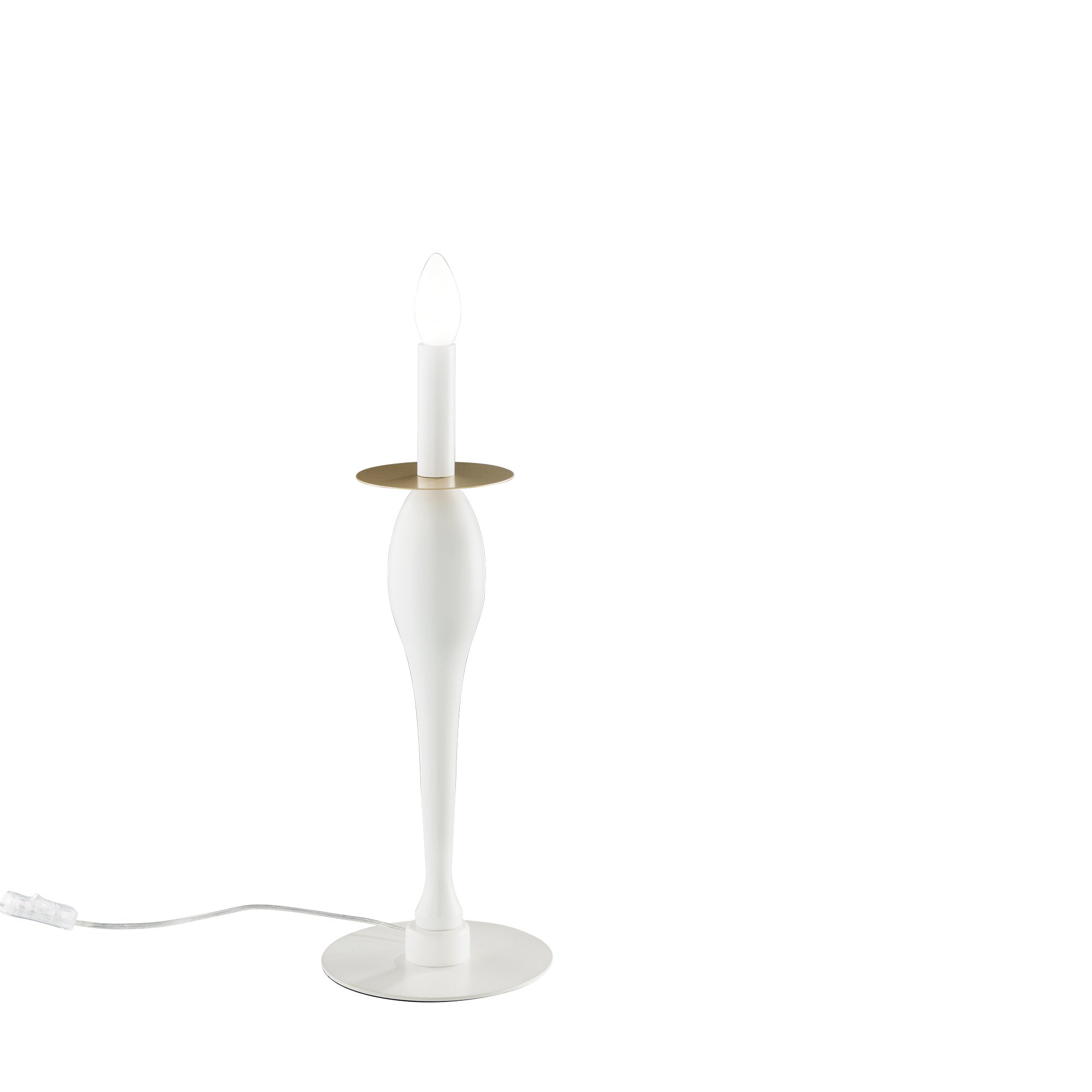 FAN I-ARMSTRONG/L1 BCO Stolní lampa Lume Armstrong, bílé/zlaté, 1 x E14, 18 x 45 cm - FANEUROPE