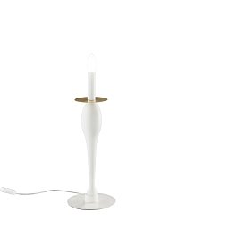 Obrázek pro produkt Stolní lampa Lume Armstrong, bílé/zlaté, 1 x E14, 18 x 45 cm - FANEUROPE