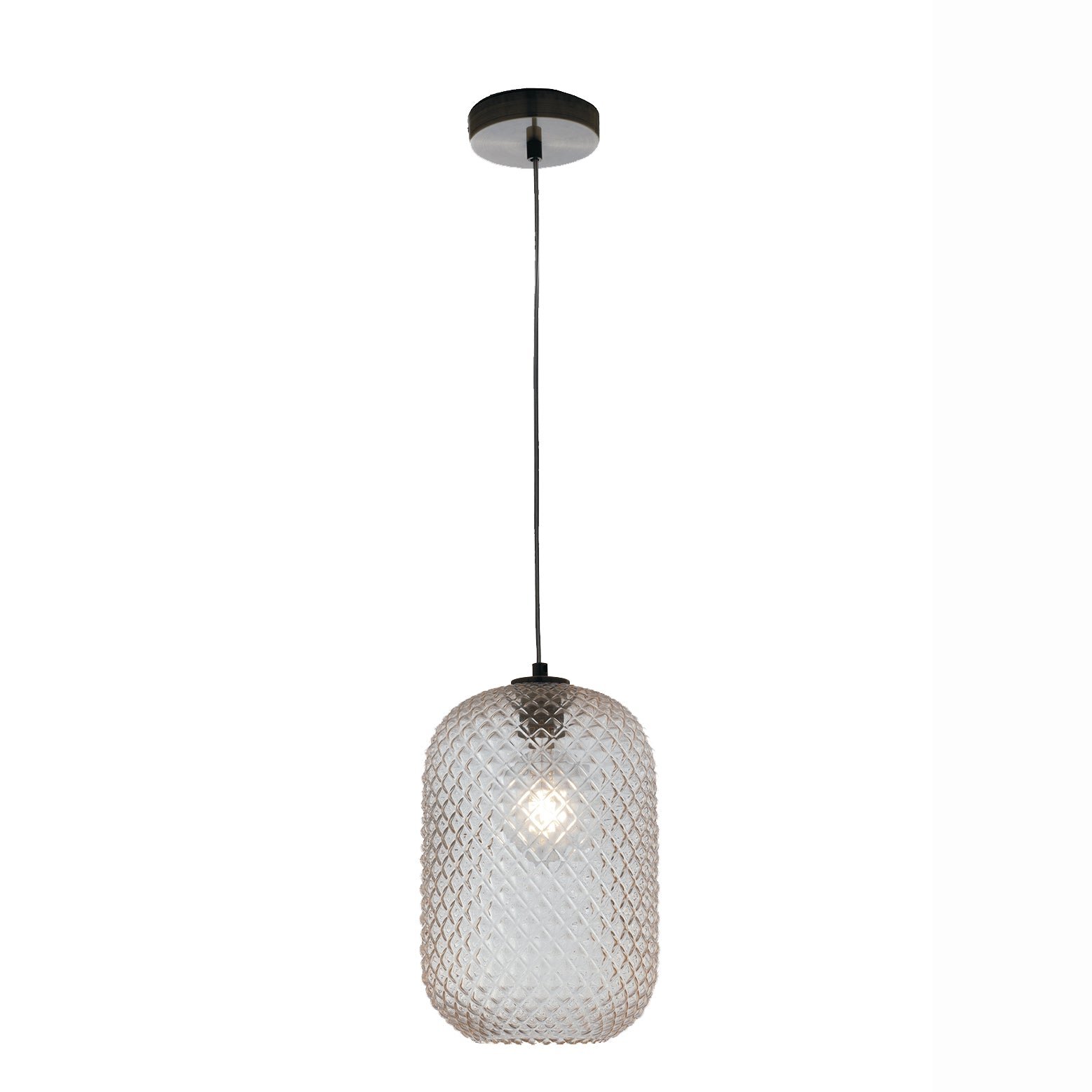FAN I-ASHFORD-S20 AMB Závěsné svítidlo Ashford Ovale, jantarové, 1 x E27, 20 x 150 cm - FANEUROPE