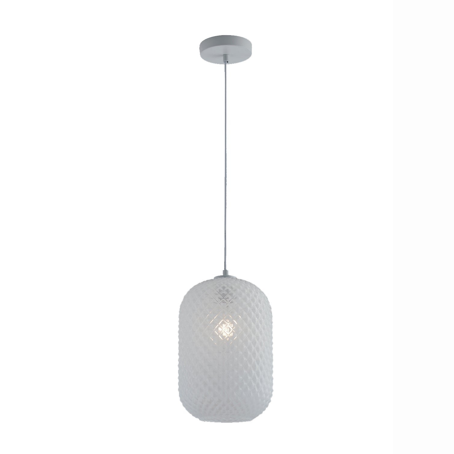 FAN I-ASHFORD-S20 BCO Závěsné svítidlo Ashford Ovale, bílé, 1 x E27, 20 x 150 cm - FANEUROPE