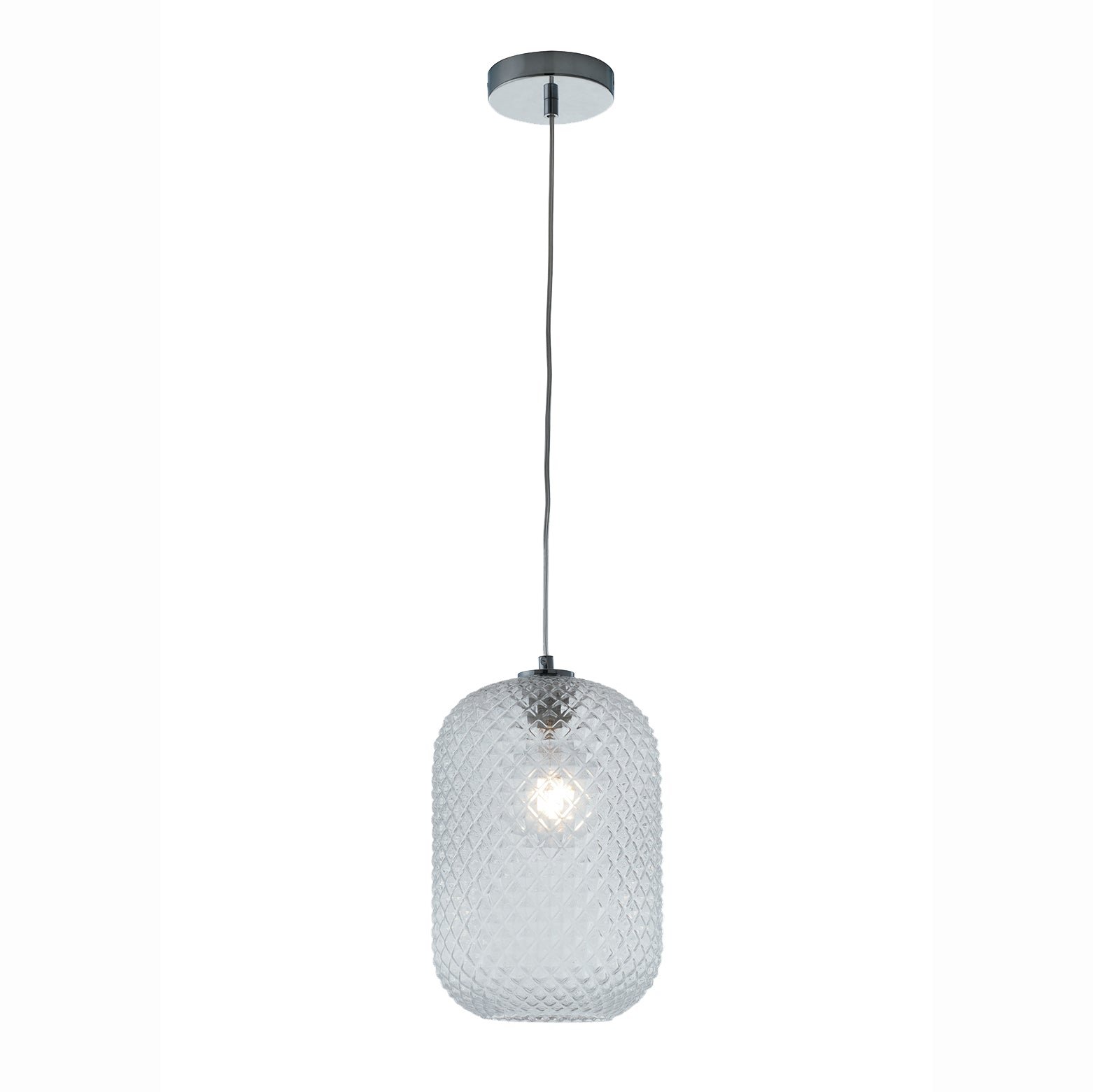 FAN I-ASHFORD-S20 TR Závěsné svítidlo Ashford Ovale, průhledné, 1 x E27, 20 x 150 cm - FANEUROPE