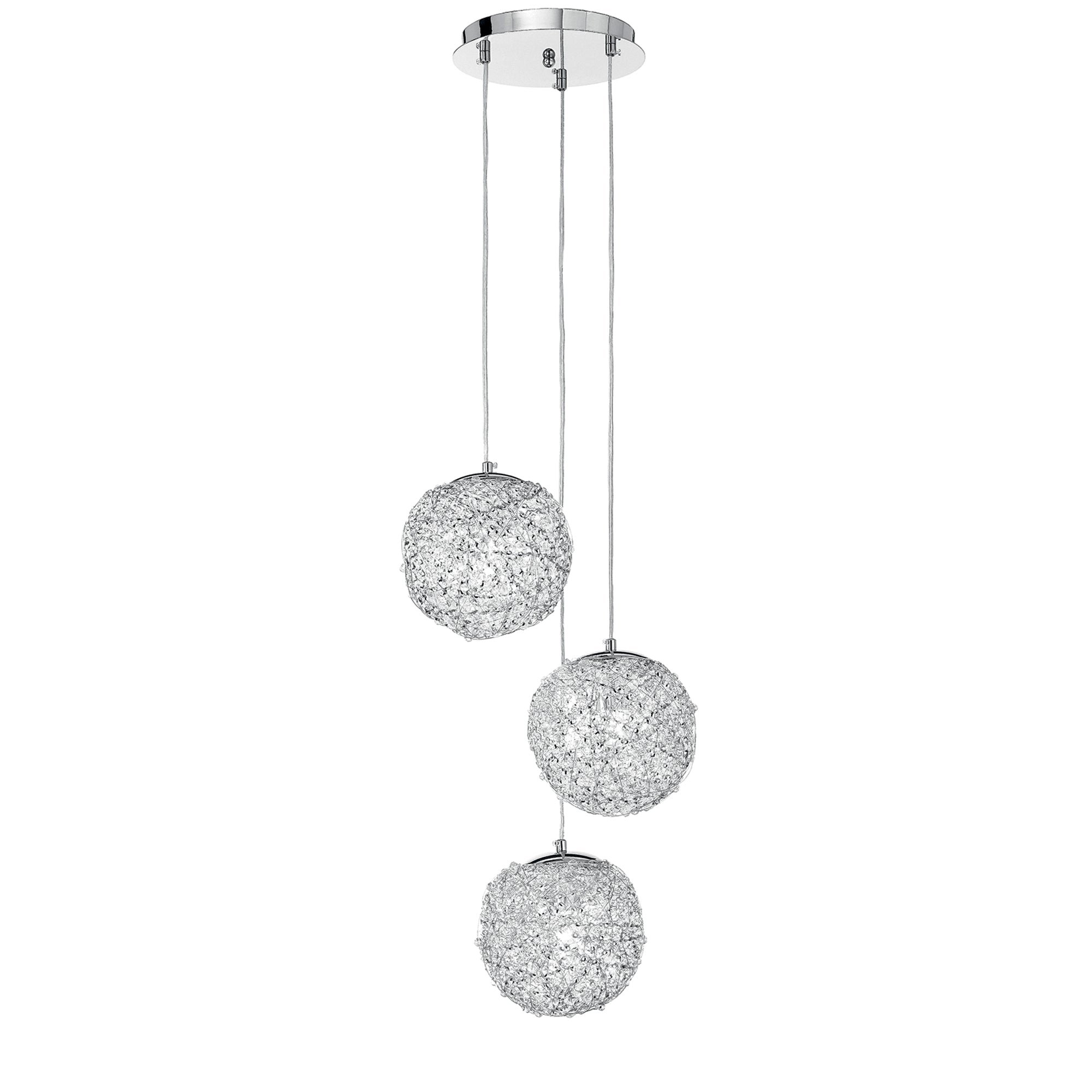 FAN I-ASTRA/S3 Závěsné svítidlo Astra, chrom, 3 x E27, 40 x 120 cm - FANEUROPE