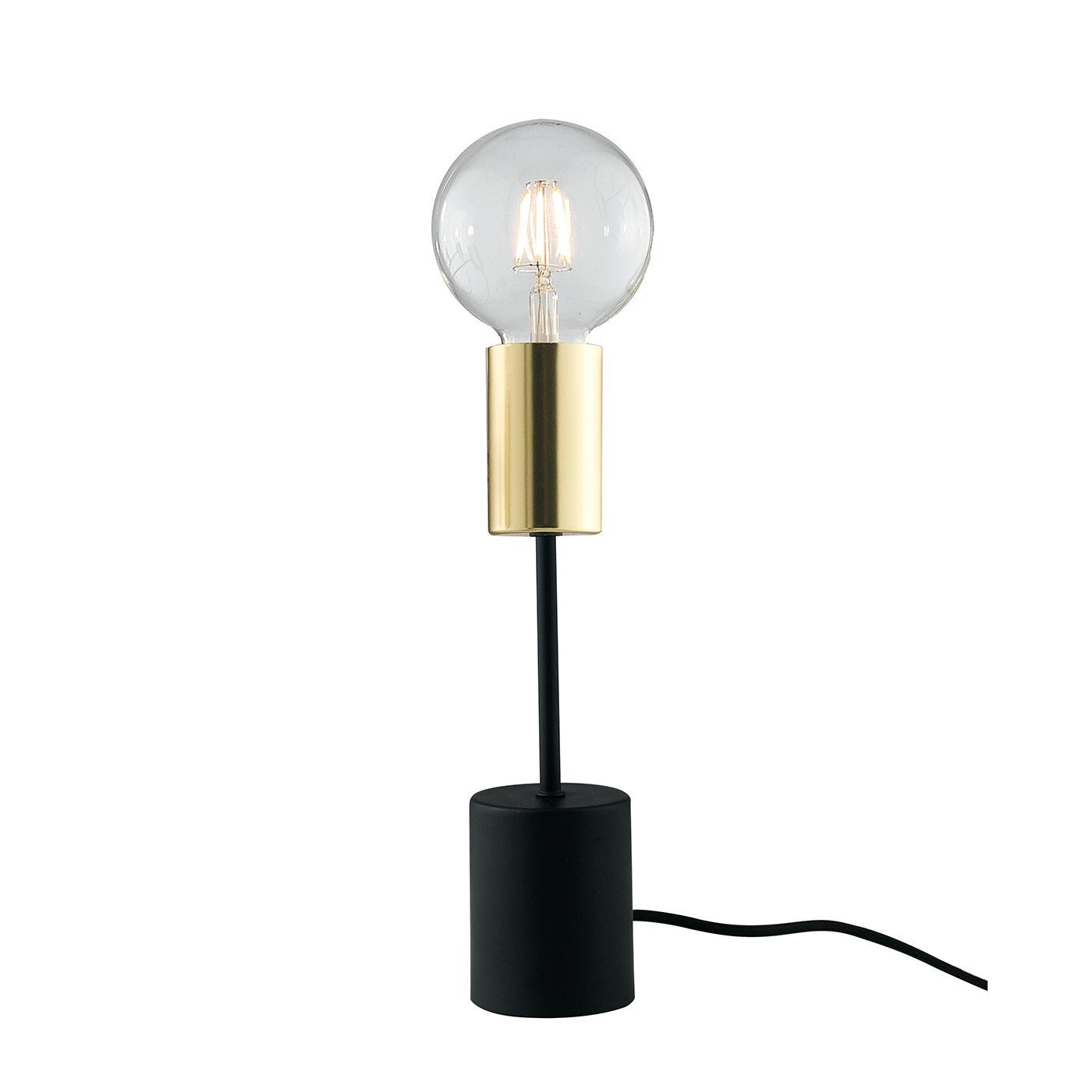 FAN I-AXON-L Stolní lampa Lume Axon, černé/zlaté, 1 x E27, 7,5 x 7,5 x 30 cm - FANEUROPE