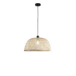 Obrázek pro produkt Závěsné svítidlo Bamboo kov + bambus, 1xE27, 40 W; lampa pr. 48 x H 22 cm, konstrukce pr. 48 x 200 cm - FANEUROPE