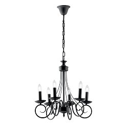 Obrázek pro produkt Závěsné svítidlo Beatrice, antracitové, 6 x E14, 50 x 120 cm - FANEUROPE