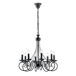 Obrázek pro produkt Závěsné svítidlo Beatrice, antracitové, 8 x E14, 63 x 120 cm - FANEUROPE