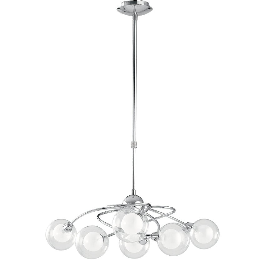 FAN I-BLOG-6 Závěsné svítidlo Blog, chrom, 6 x G9, 66 x 111 cm - FANEUROPE