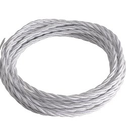 Obrázek pro produkt Elektrický látkový kabel Clay Tessuto, bílý, 2 x 0,75 mm², 500 cm - FANEUROPE