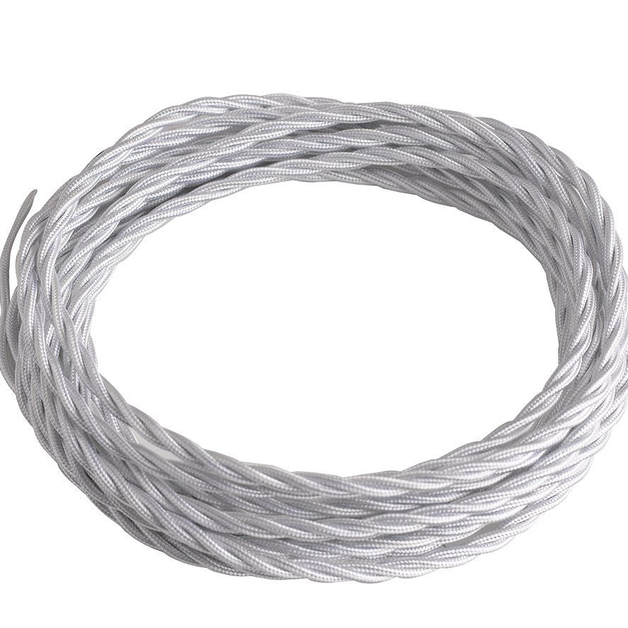 FAN I-CLAY-CAVO-BCO Elektrický látkový kabel Clay Tessuto, bílý, 3 x 0,75 mm², 500 cm - FANEUROPE