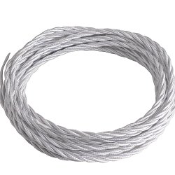 Obrázek pro produkt Elektrický látkový kabel Clay Tessuto, bílý, 3 x 0,75 mm², 500 cm - FANEUROPE