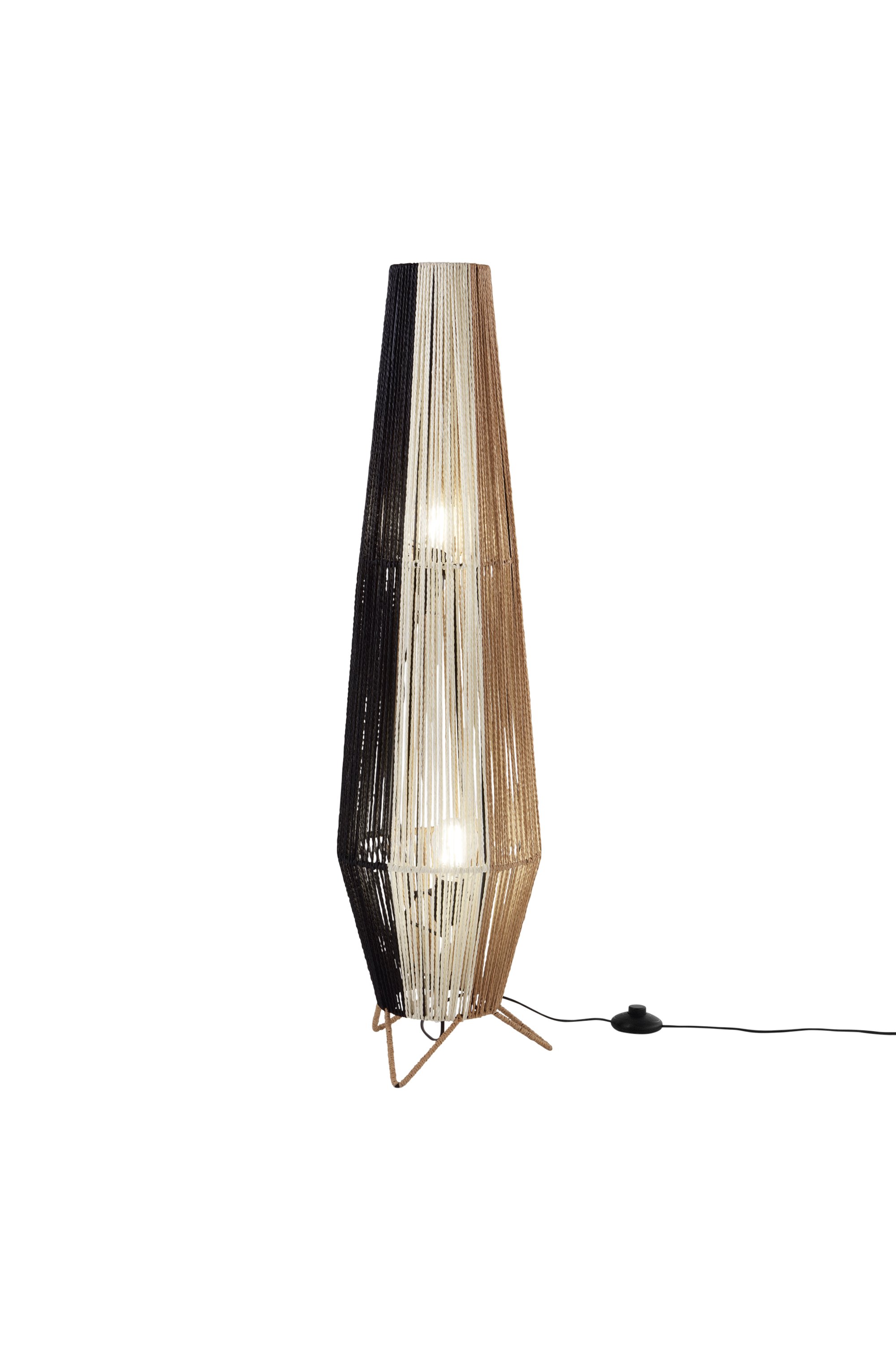 FAN I-COCONUT-L100 Stolní lampa Coconut černá+bílá+marrone, kov, 2xE27, 40 W; lampa pr. 25 x H 90 cm, konstrukce pr. 25 x H 100 cm - FANEUROPE