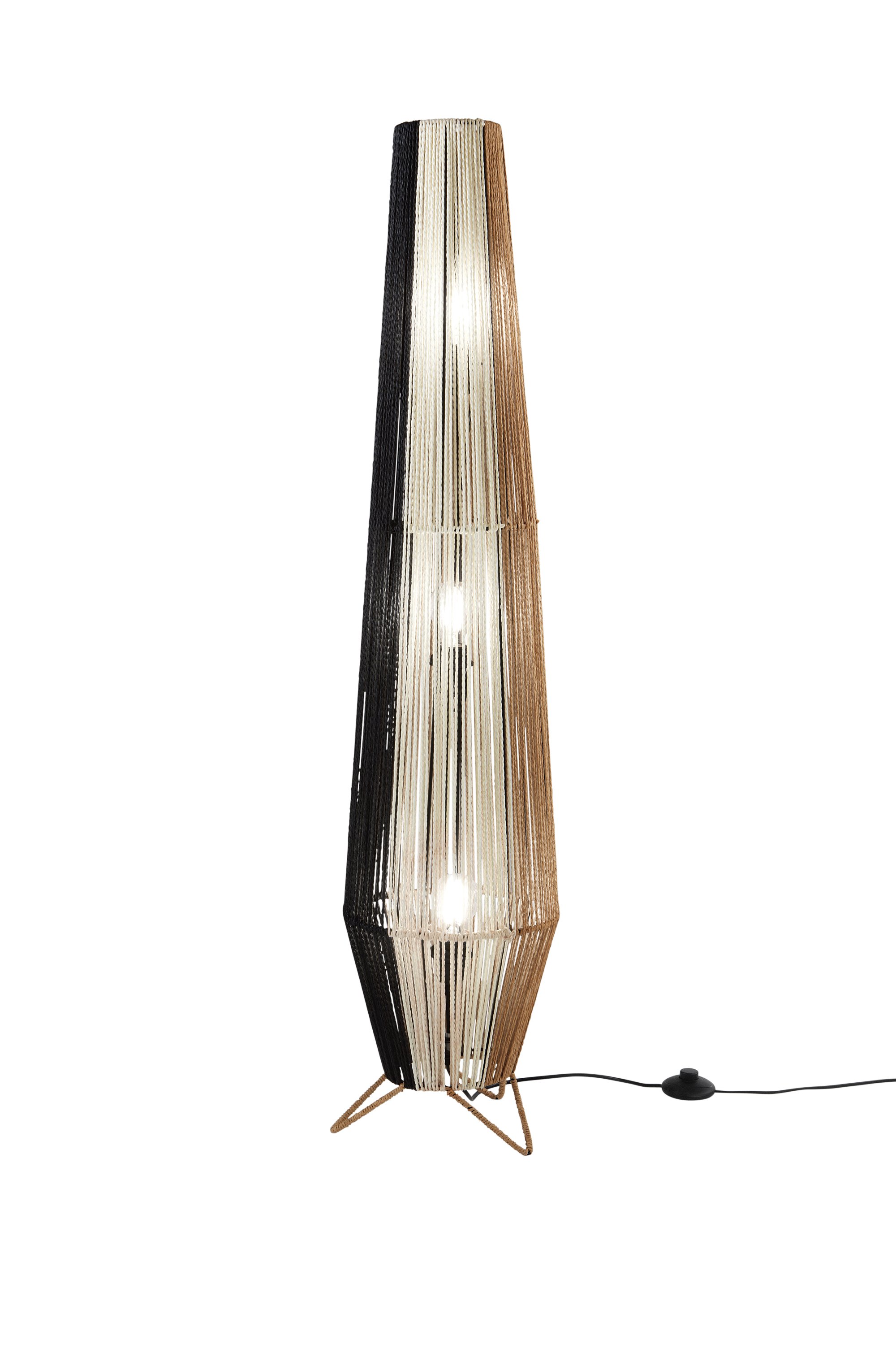 FAN I-COCONUT-L120 Stolní lampa Coconut černá+bílá+marrone, kov, 3xE27, 40 W; lampa pr. 25 x H 110 cm, konstrukce pr. 25 x H 120 cm - FANEUROPE