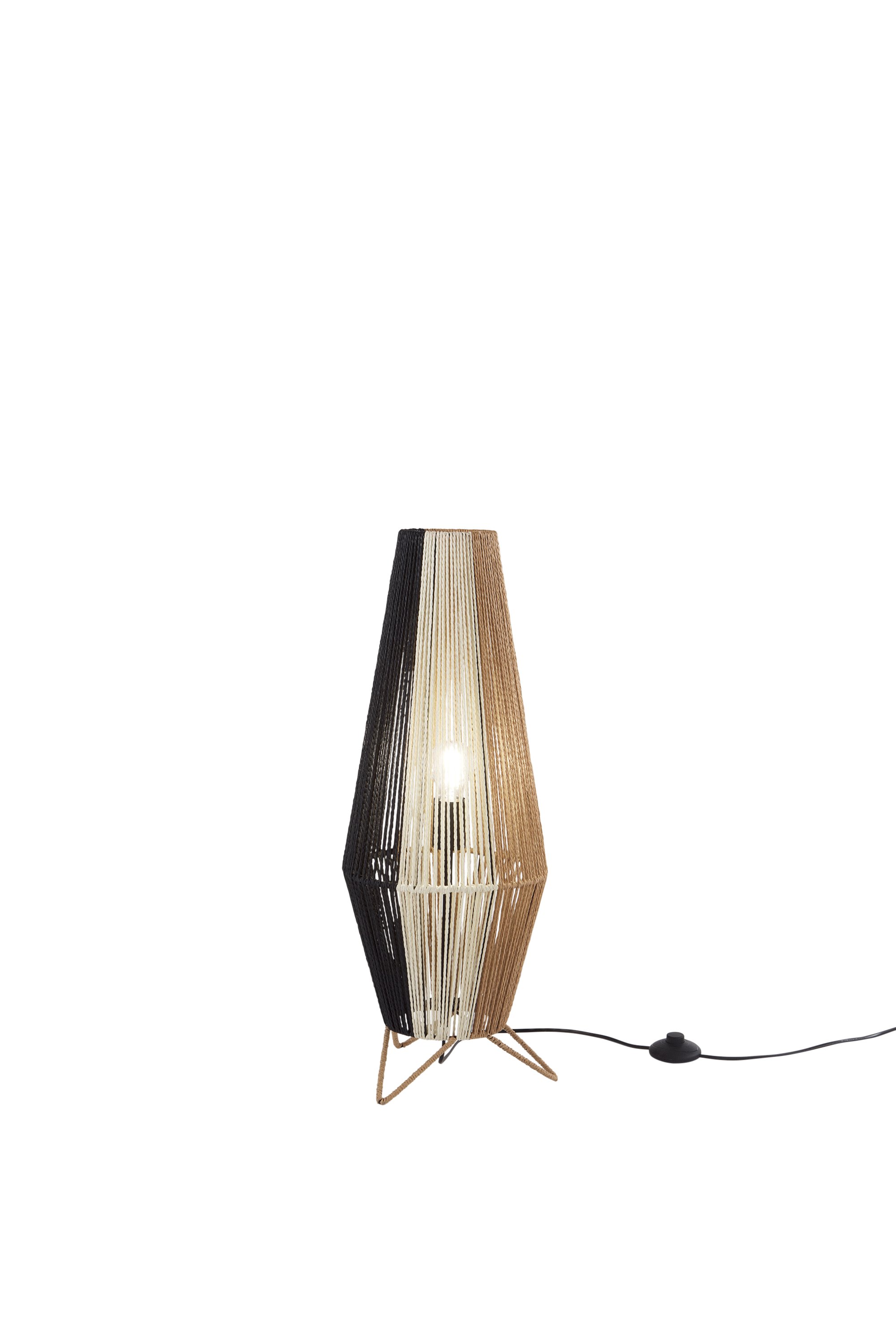 FAN I-COCONUT-L70 Stolní lampa Coconut černá+bílá+marrone, kov, 1xE27, 40 W; lampa pr. 25 x H 60 cm, konstrukce pr. 25 x H 70 cm - FANEUROPE