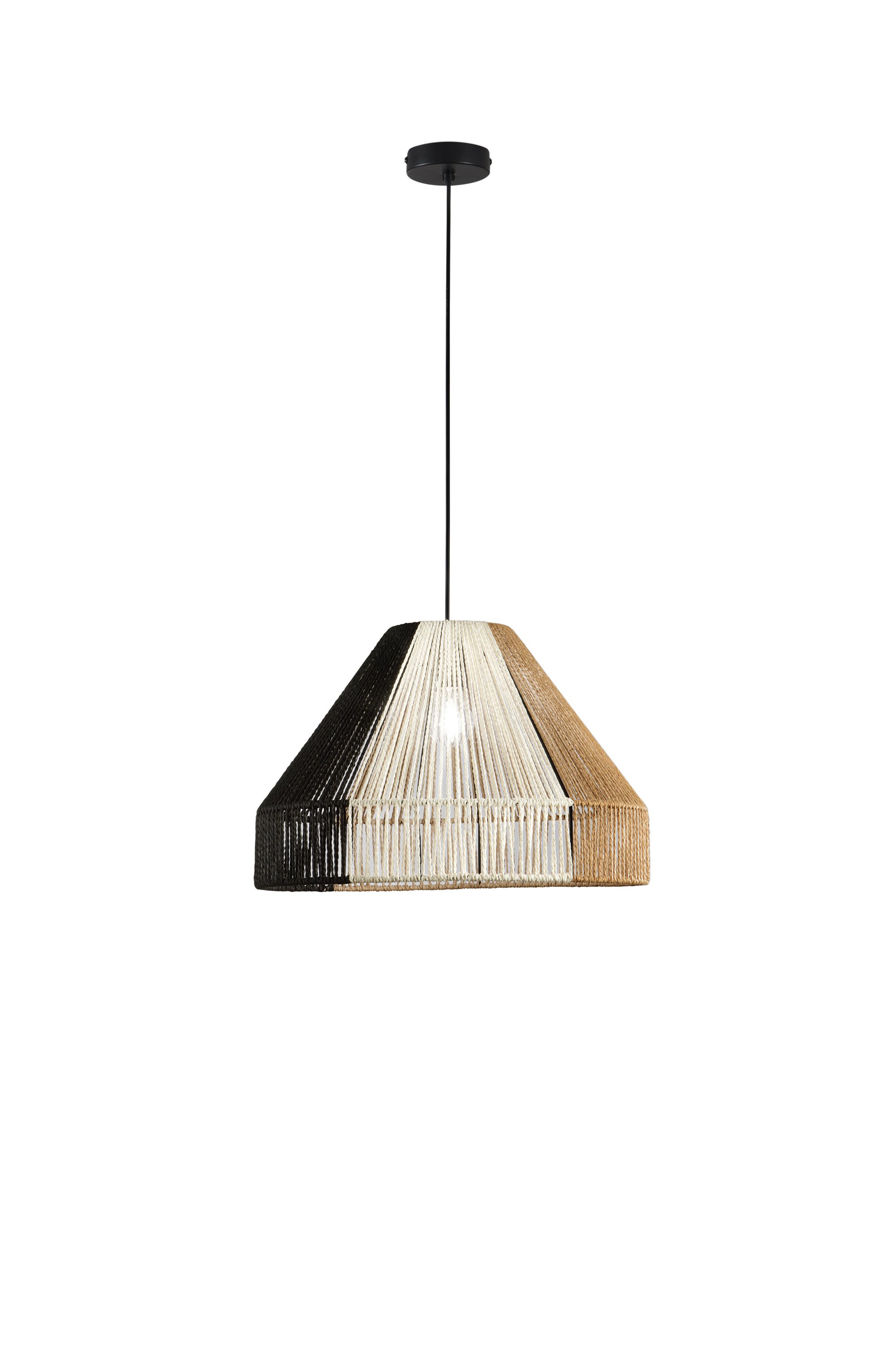 FAN I-COCONUT-S45 Závěsná lampa Coconut černá+marrone+bílá, kov, 1xE27, 40 W; lampa pr. 45 x 30 cm, konstrukce 45 x 233 cm - FANEUROPE