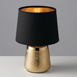Obrázek pro produkt Stolní lampa Lumetto Ecstasy, zlatá/černá, 1 x E14, 17 x 29 cm - FANEUROPE