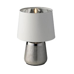 Obrázek pro produkt Stolní lampa Lumetto Ecstasy, stříbrná/bílá, 1 x E14, 17 x 29 cm - FANEUROPE