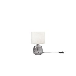 Obrázek pro produkt Stolní lampa Emerald šedé sklo, textilní stínidlo, 1 x E14, konstrukce pr. 15 x 25 cm, stínidlo pr. 15 x 16 cm - FANEUROPE