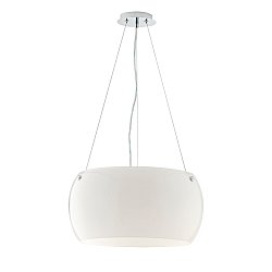 Obrázek pro produkt Závěsné svítidlo Equatore, chrom/bílé, 3 x E27, 40 x 40 x 120 cm - FANEUROPE