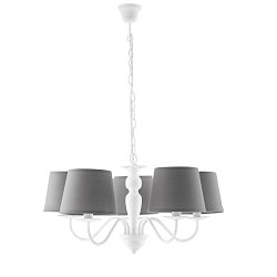 Obrázek pro produkt Závěsné svítidlo Favola, bílé/šedé, 5 x E14, 56 x 100 cm - FANEUROPE
