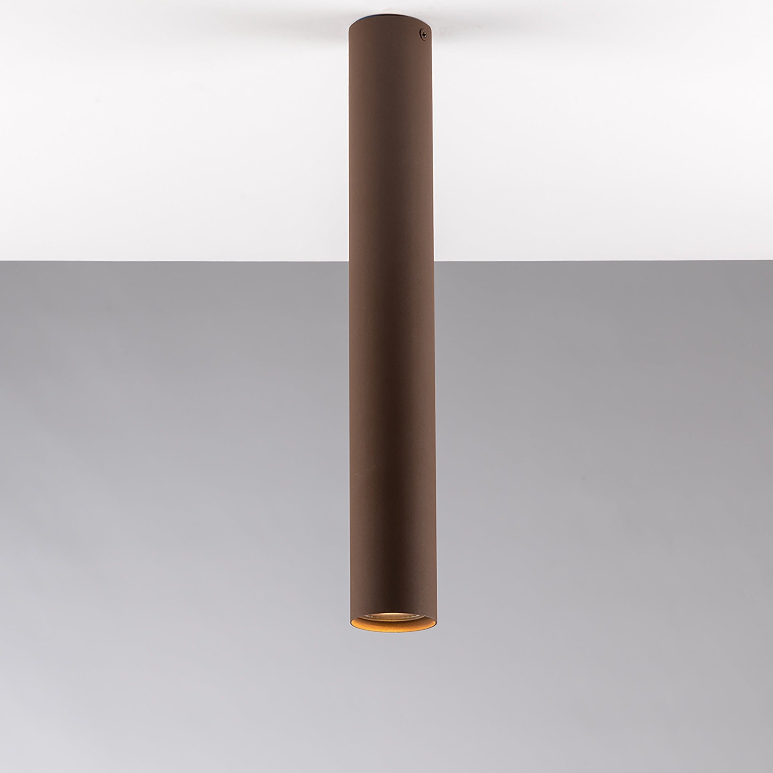 FAN I-FLUKE-PL40 BRO Stropní svítidlo Fluke, kruhové, corten, 1 x GU10, 5,5 x 5,5 x 40 cm - FANEUROPE