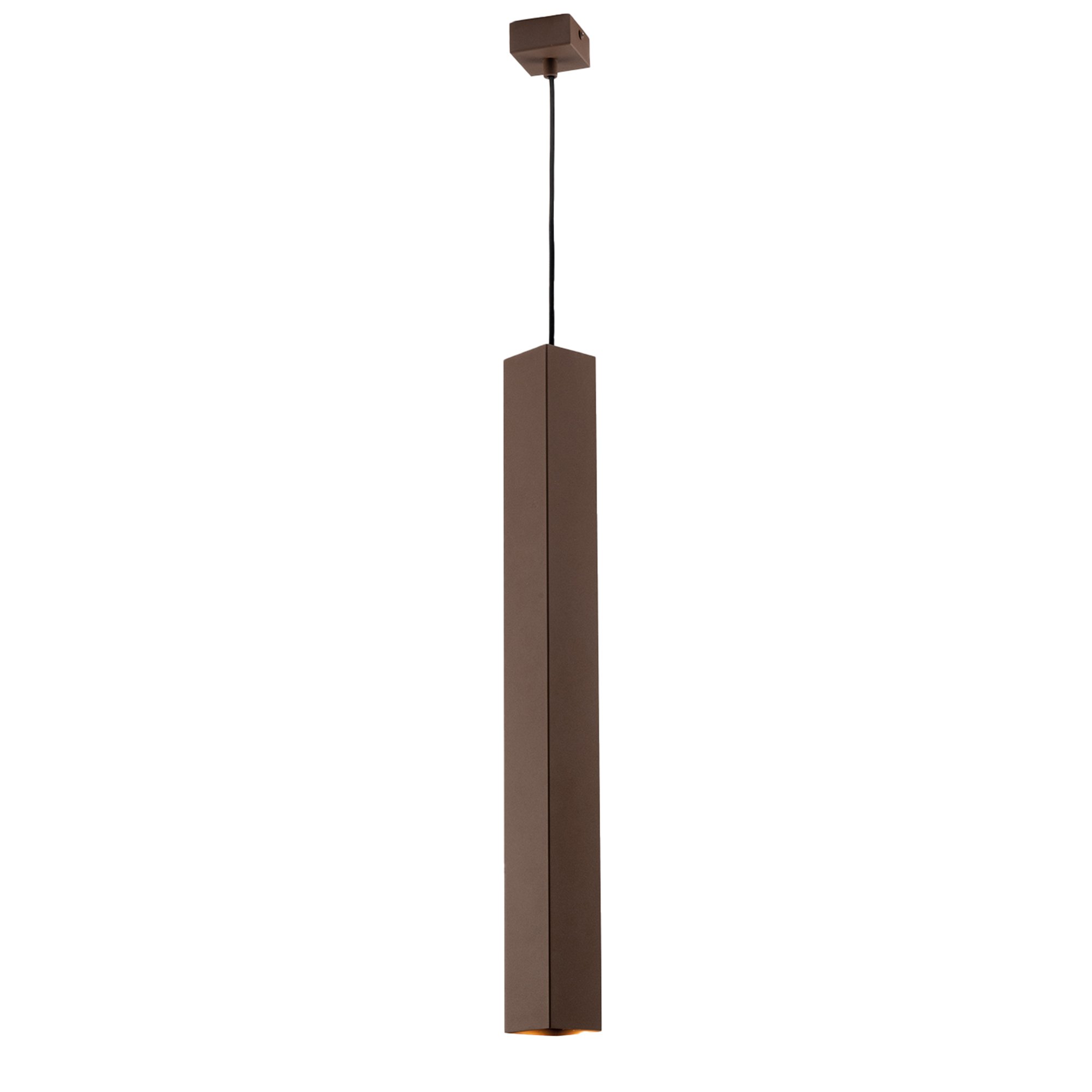 FAN I-FLUKE-SQ BRO Závěsné svítidlo Fluke, hranaté, corten, 1 x GU10, 6 x 6 x 60 cm - FANEUROPE