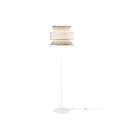 Obrázek pro produkt Stojací lampa Gazebo přírodní ratan + béžová, 1 x E27, pr. 40 x 145 cm - FANEUROPE