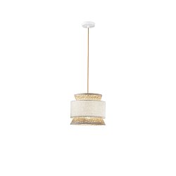 Obrázek pro produkt Závěsné svítidlo Gazebo béžová + přírodní ratan, 1 x E27, pr. 26 x 200 cm - FANEUROPE