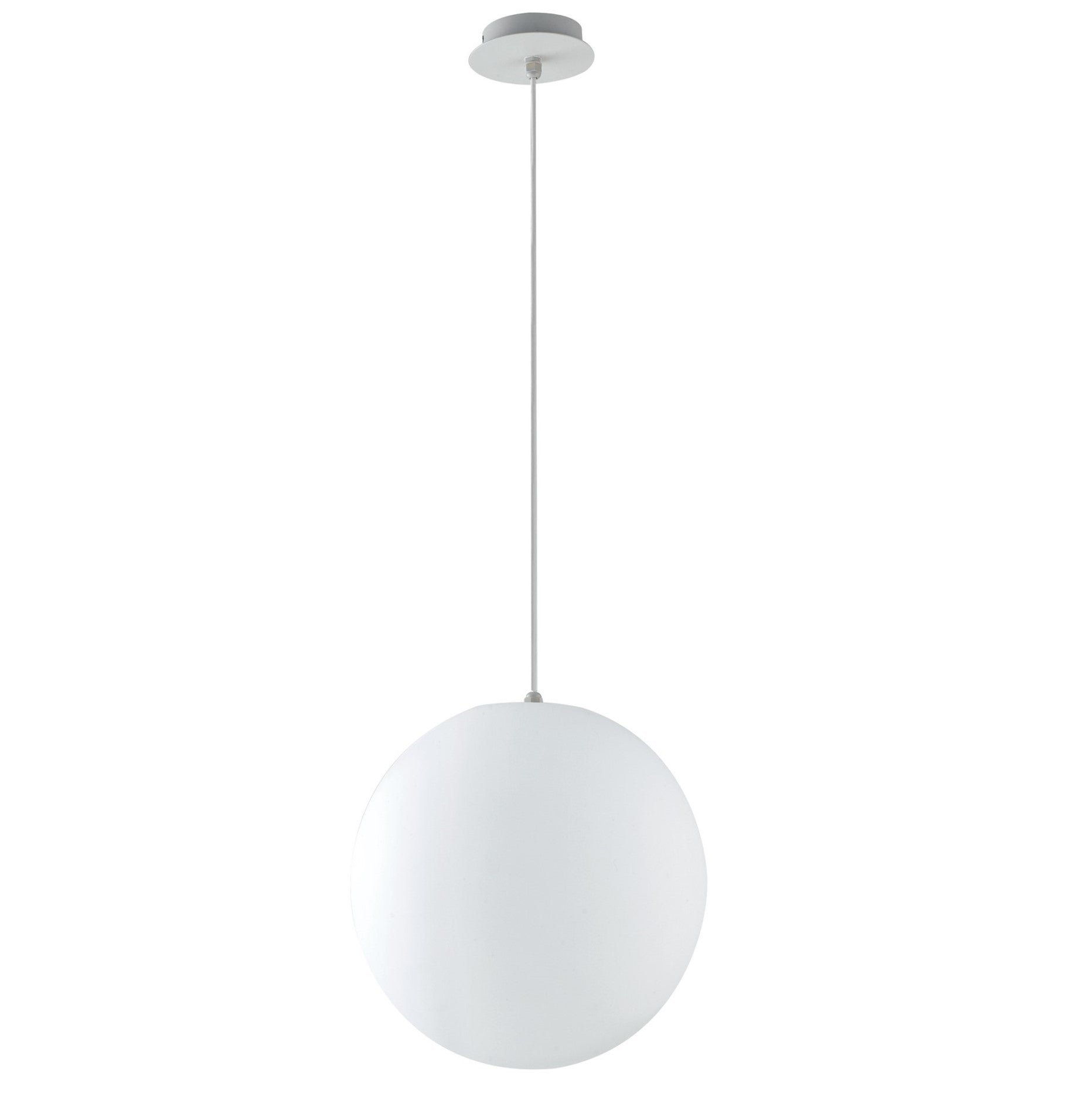 FAN I-GECO-SFERA-S30 Závěsné venkovní svítidlo Geco, bílá, 1 x E27, IP65, výška 150 cm - FANEUROPE