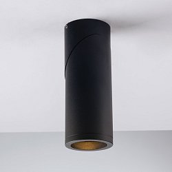 Obrázek pro produkt Stropní svítidlo Genesis, GU10, černé, průměr 6 cm, hloubka 15,5 cm - FANEUROPE