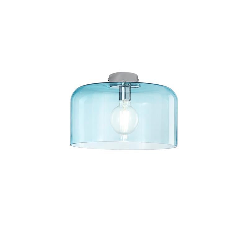 FAN I-GIBUS-PL35 BLU Stropní svítidlo Gibus, tyrkysové, 1 x E27, 35 x 35 x 23 cm - FANEUROPE