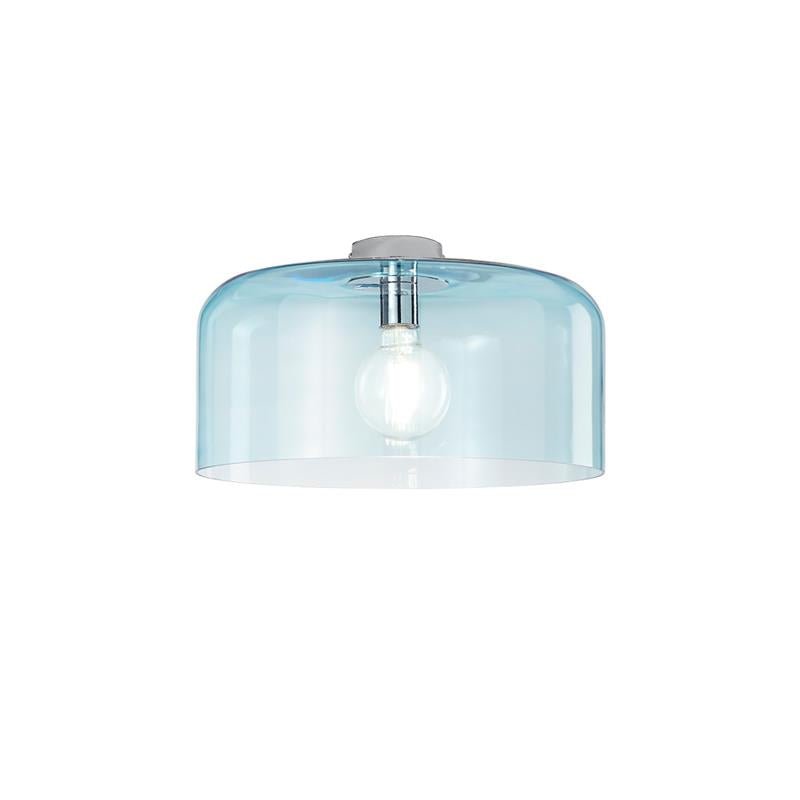 FAN I-GIBUS-PL40 BLU Stropní svítidlo Gibus, tyrkysové, 1 x E27, 40 x 40 x 23 cm - FANEUROPE