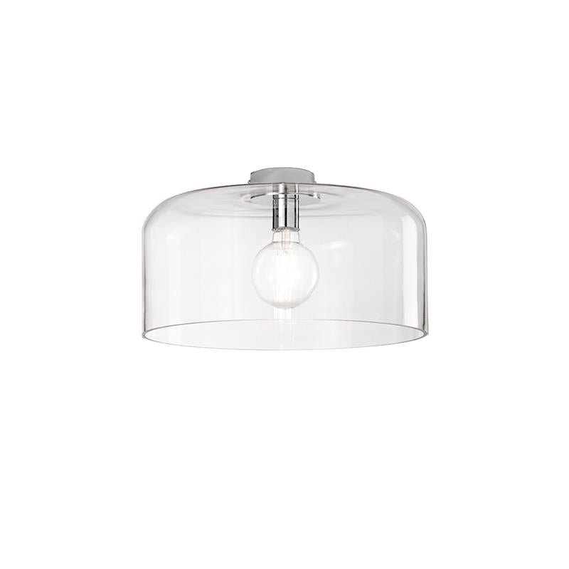 FAN I-GIBUS-PL40 TR Stropní svítidlo Gibus, průhledné, 1 x E27, 40 x 40 x 23 cm - FANEUROPE